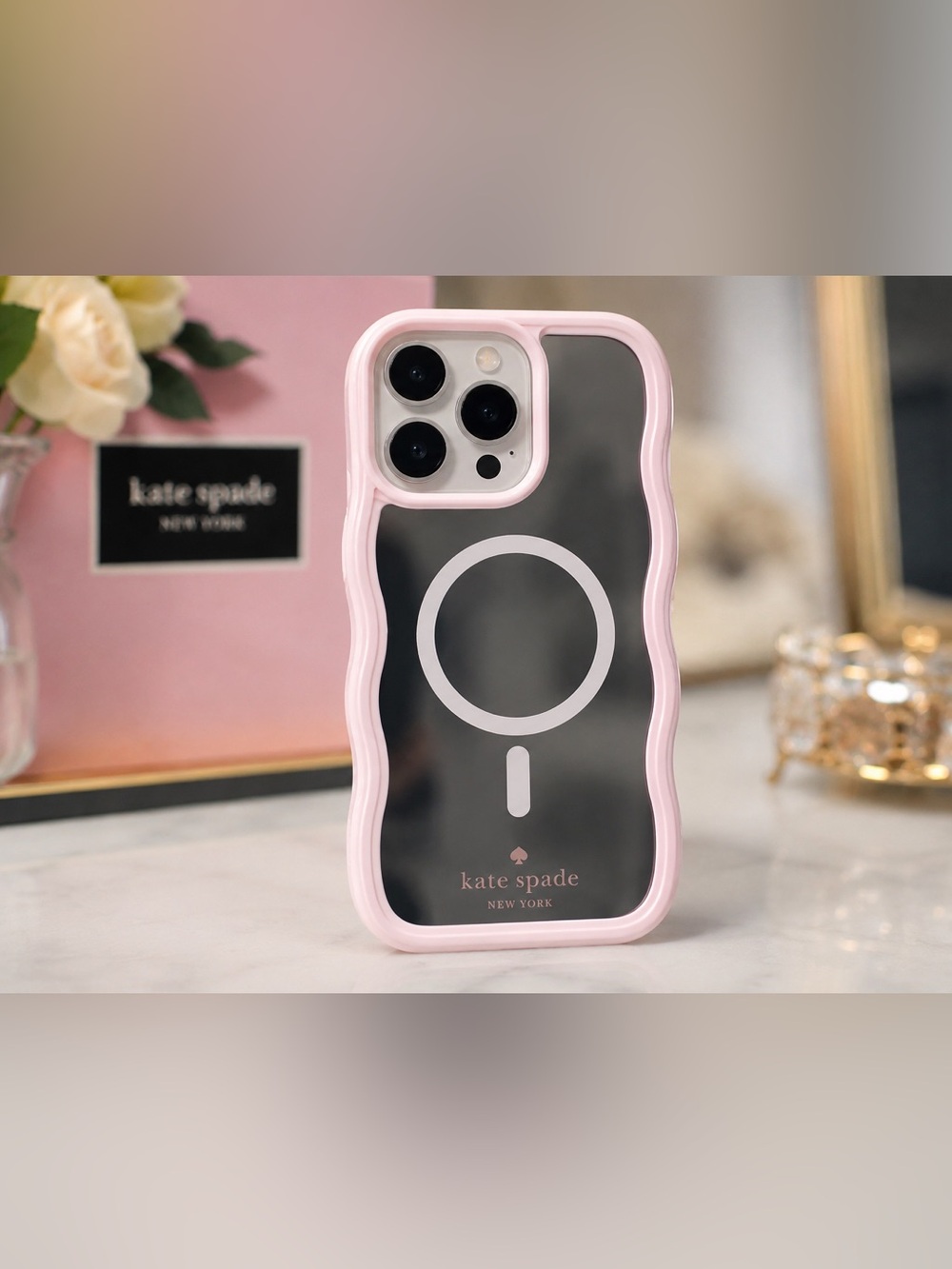 NWT Kate Spade Wavy Case iPhone 16 Pro Max Pink MagSafe Drop Protection